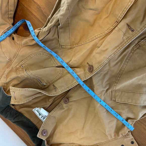 Vintage L.L. Bean Saddle Canvas Chore Coat Mens M Hunting Jacket with Mud Flaps - Picture 12 of 13